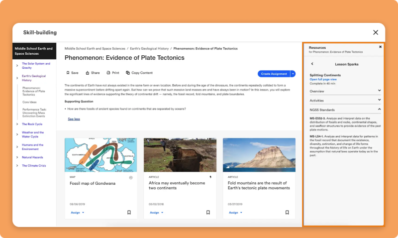 Support the Next Generation Science Standards with Claim-Evidence-Reasoning activities, performance tasks, and teacher supports.