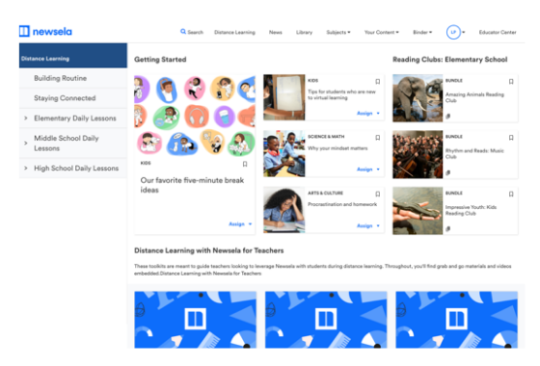 Distance Learning Features Content Lessons Newsela
