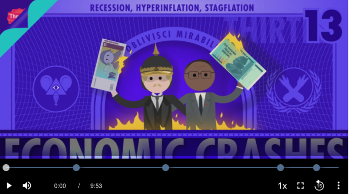 Recession, hyperinflation, and stagflation