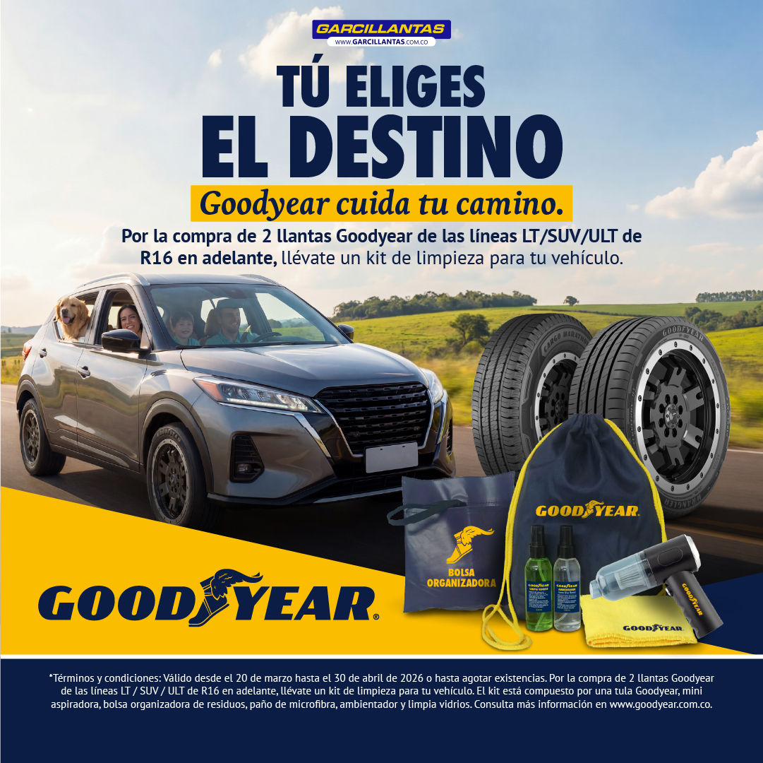 Promoción Llantas Goodyear en Bucaramanga: Compra 2 y Recibe Kit de Limpieza Gratis
