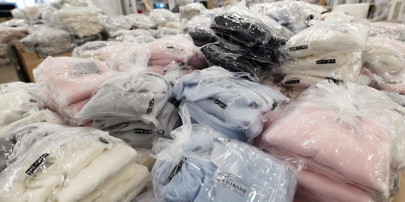 tøj i polybags på bord 1300x650