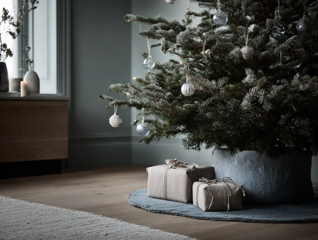 natural Christmas tree indoors