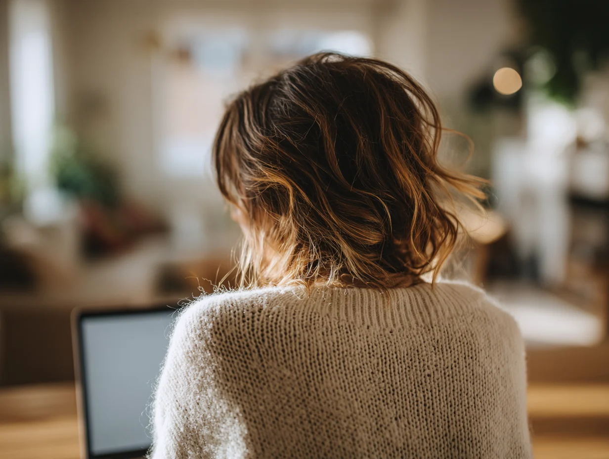 ehandel privtaliv kvinde online shopping set fra ryggen