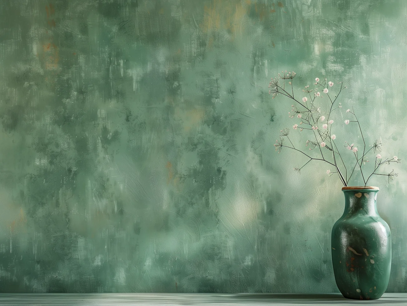 lifestyle interior close-up dusty green shades realist