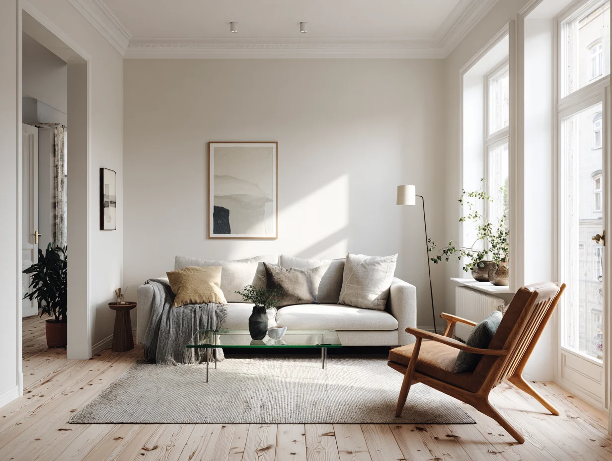  bright Scandinavian living room interior