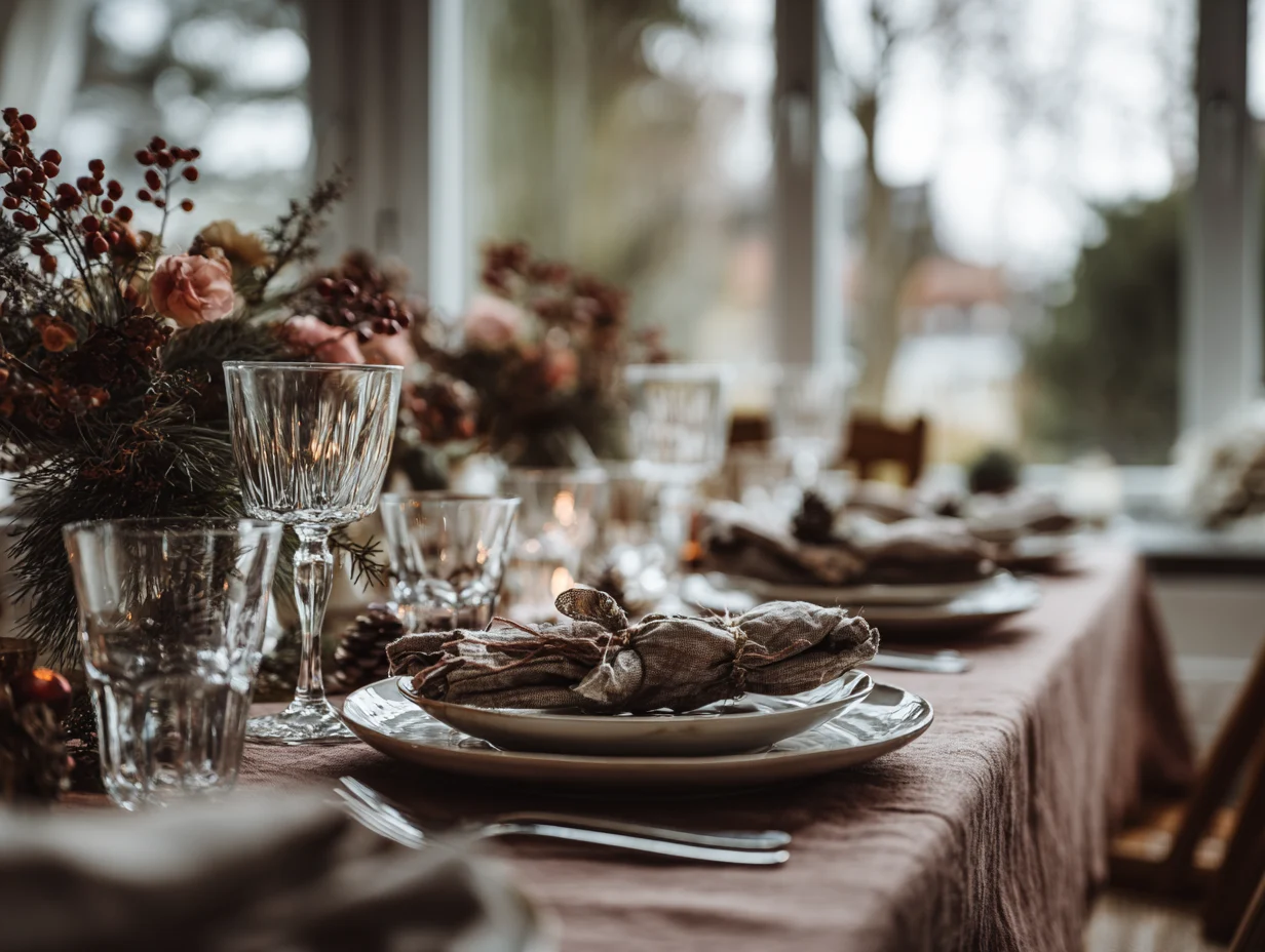 festive Christmas table setting