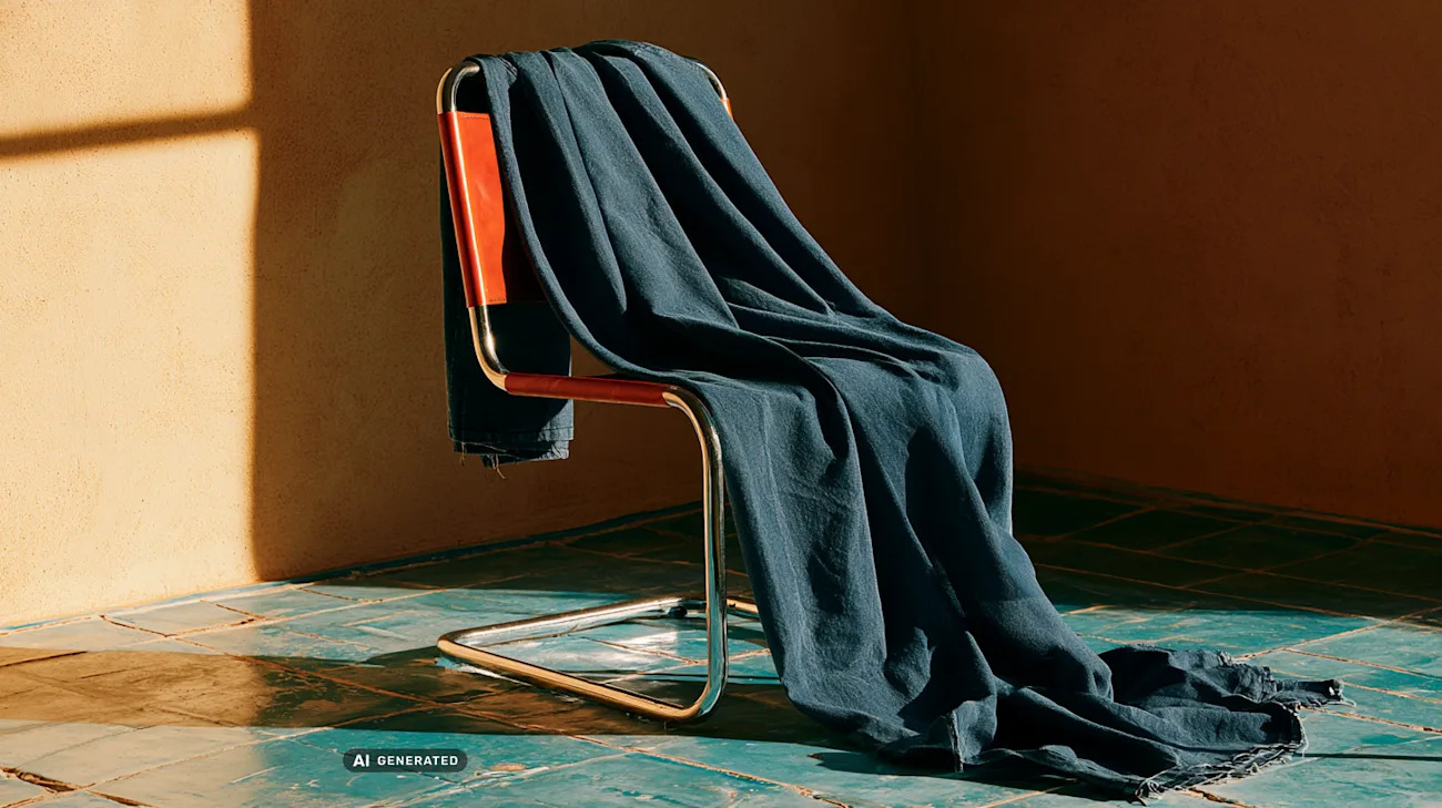 stol fliser tekstil denim læder ai generated