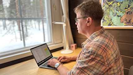 Etätyö mökki Levi