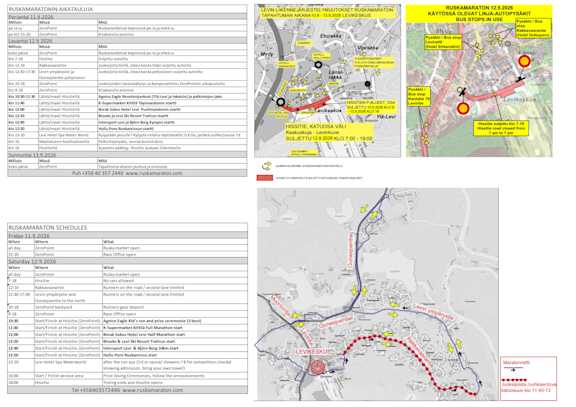 Ruskamaraton 2026 liikenne