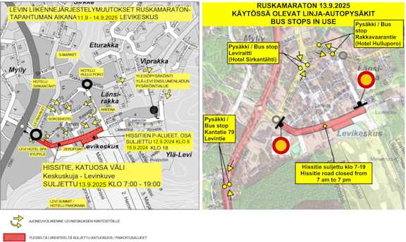 Ruskamaraton 2025 liikennejärjestelyt