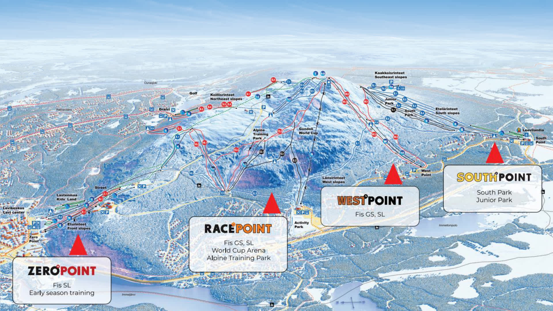 levi ski resort starting points