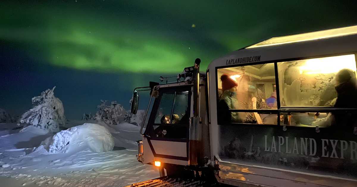 Aurora borealis visible from train window
