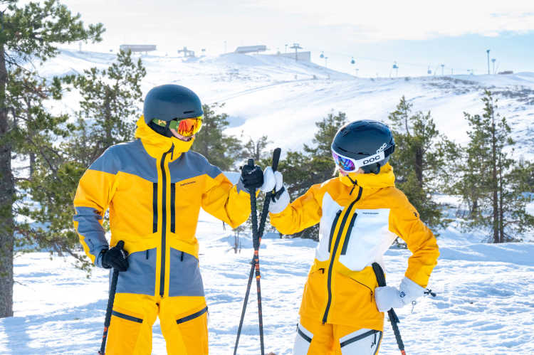 LSR Levi ski resort two skiers on slopes