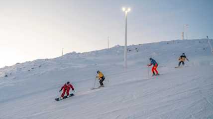 Few skiers on the slopes