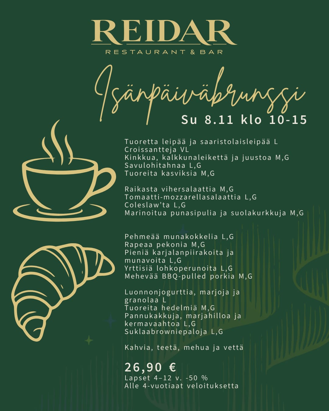 isänpäivän brunssi Kittilä hotellissa 
