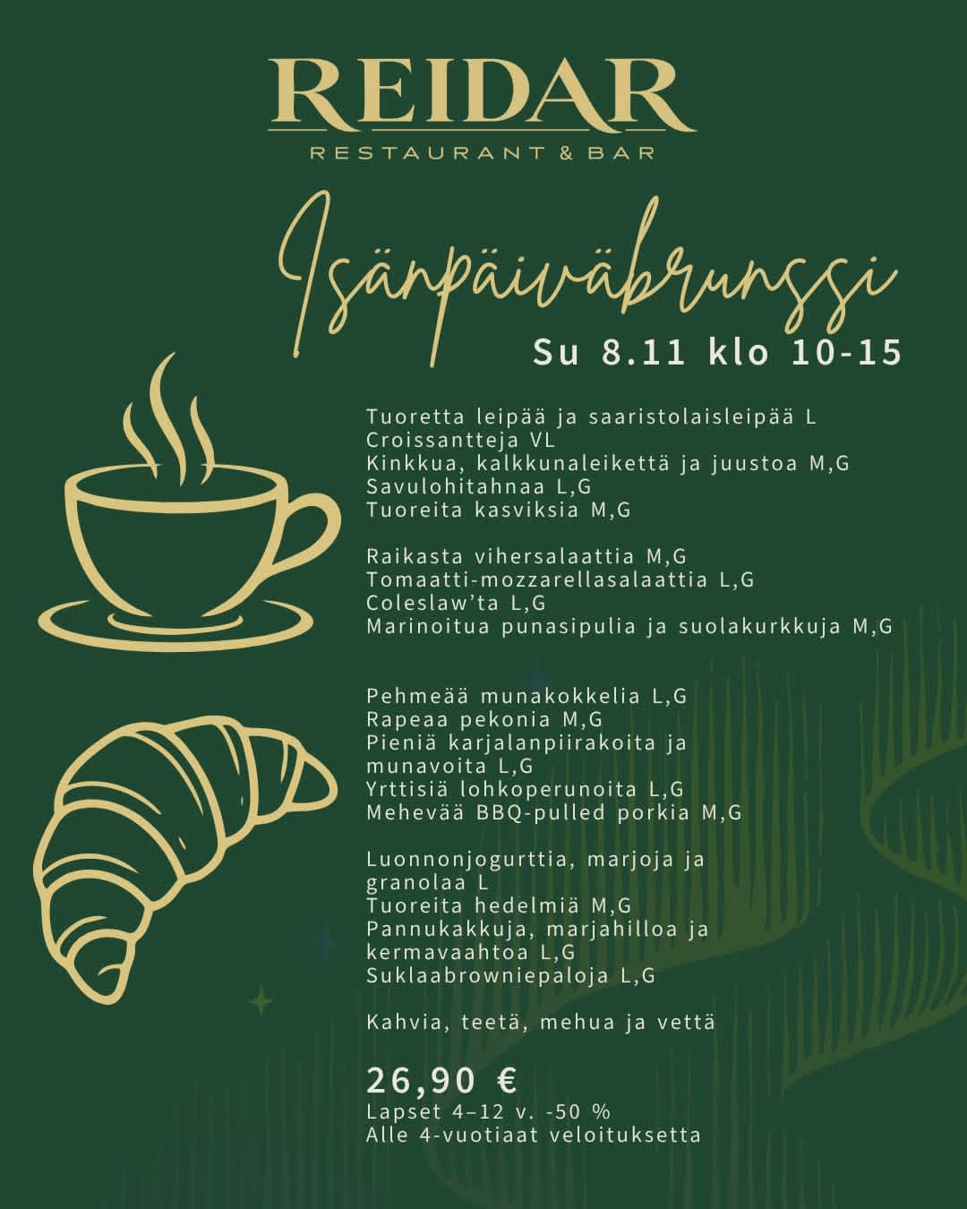 isänpäivän brunssi Kittilä hotellissa