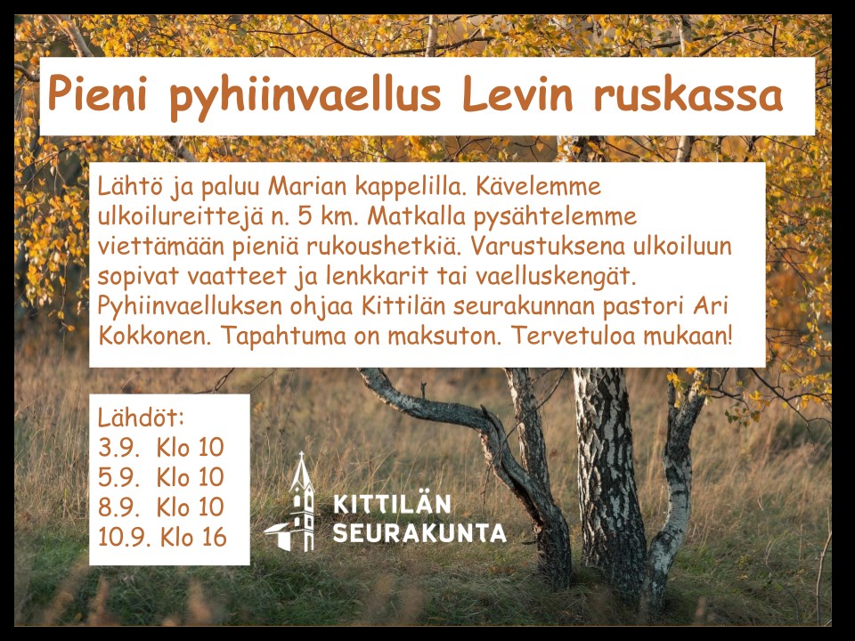 Pyhiinvaellus Levillä 2026
