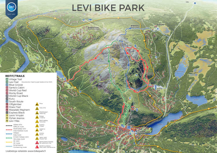 Levi Bike Park reittikartta jpg