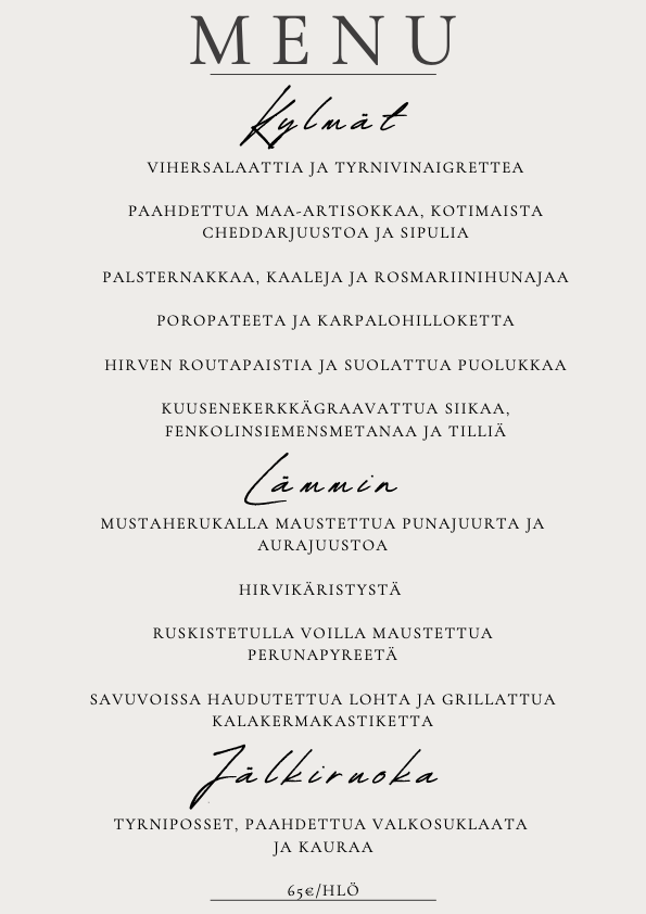 luvattumaa menu