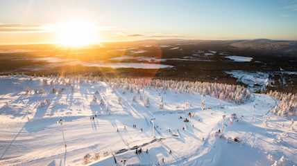 Audi Fis Ski World Cup Slope Levi, Lapland, drone