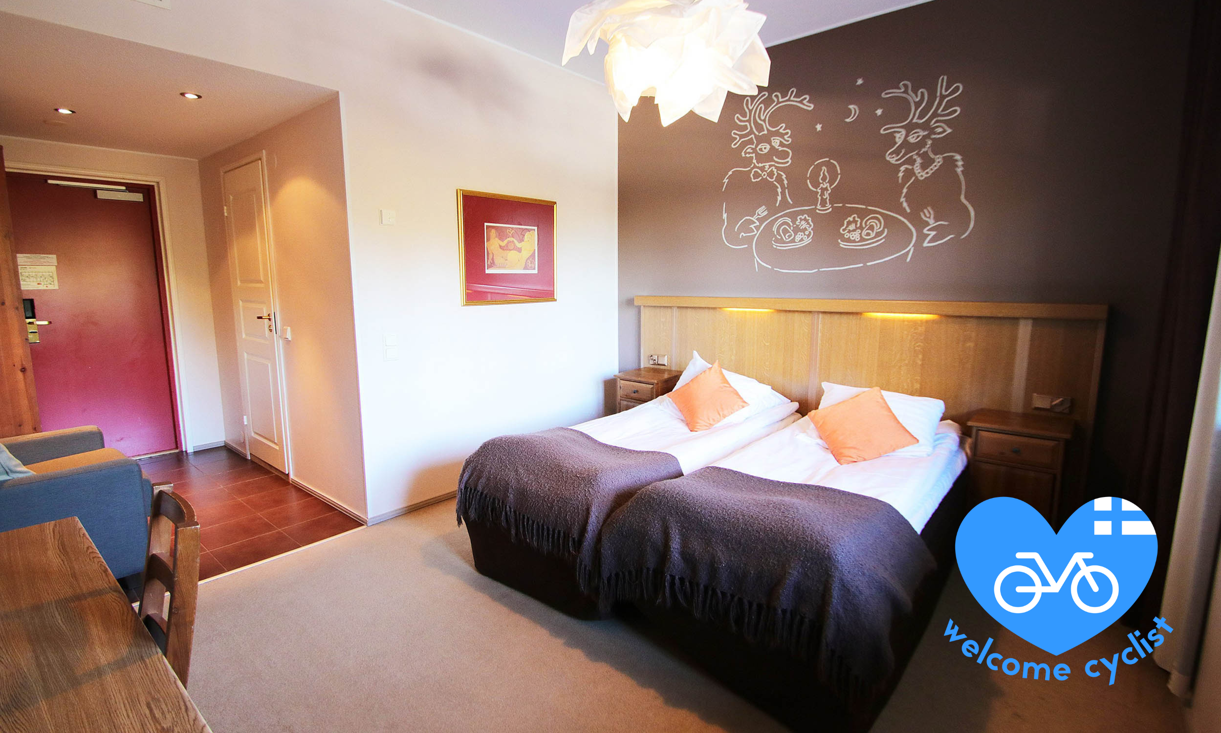 hotelli hullu poro double room pyöräilijäyst