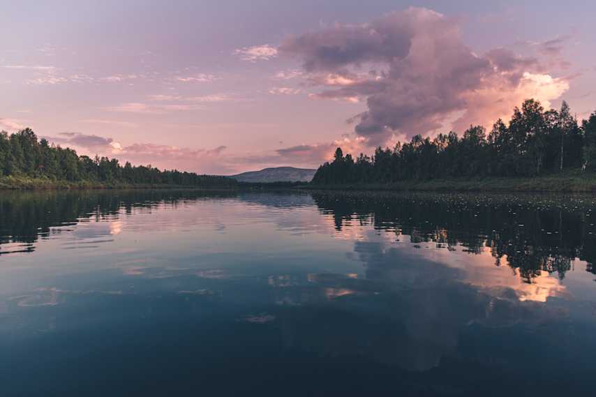 Paddling, river, landscape, fell, summer