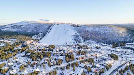 Levin keskusta drone kevattalvi