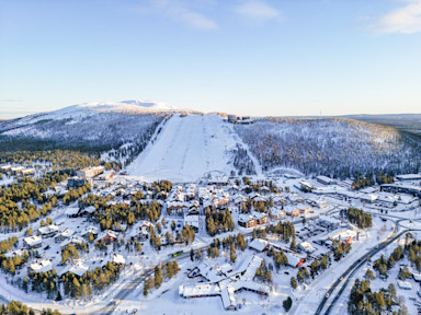 Levin keskusta drone kevattalvi