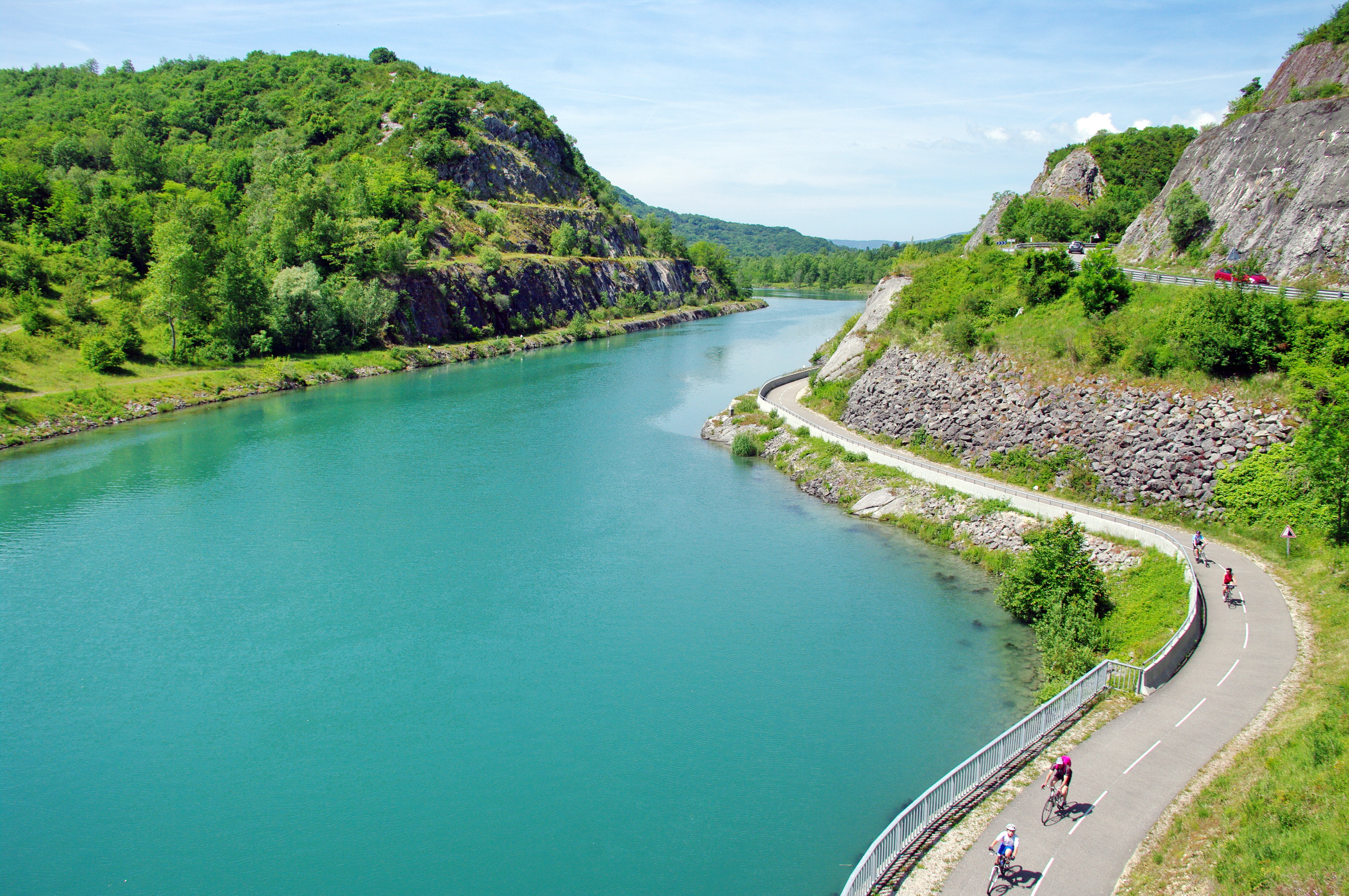 Fahrradfahren in der Schweiz am Genfersee