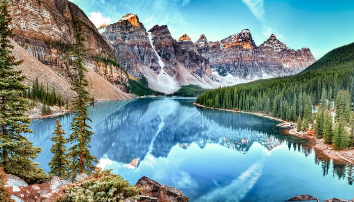 Der Moraine Lake im Banff Nationalpark.