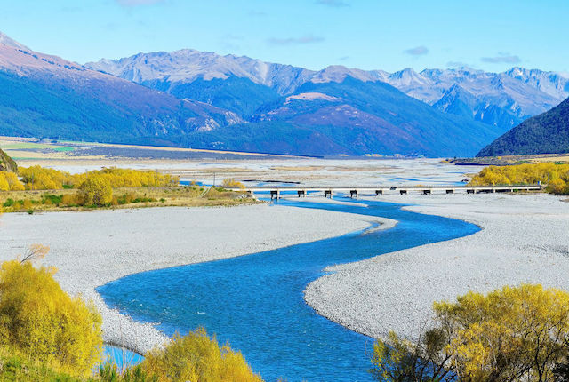 Panoramic image of Arthur's pass National Park, South Island of New Zealand