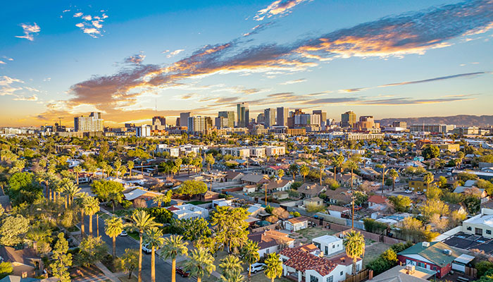 Phoenix, Arizona, USA Downtown Skyline Aerial