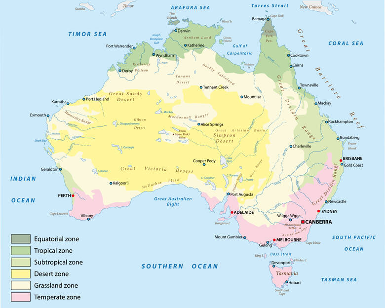 Klimazonen in Australien