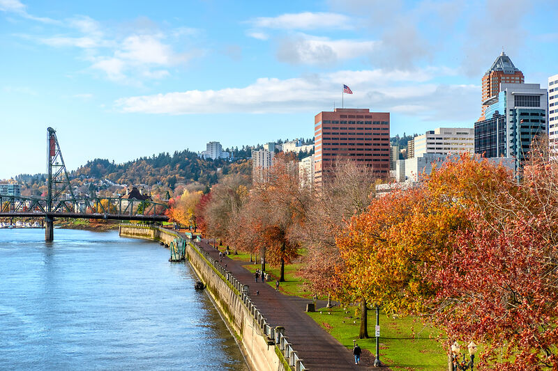 Herbst in der Stadt Portland in Oregon