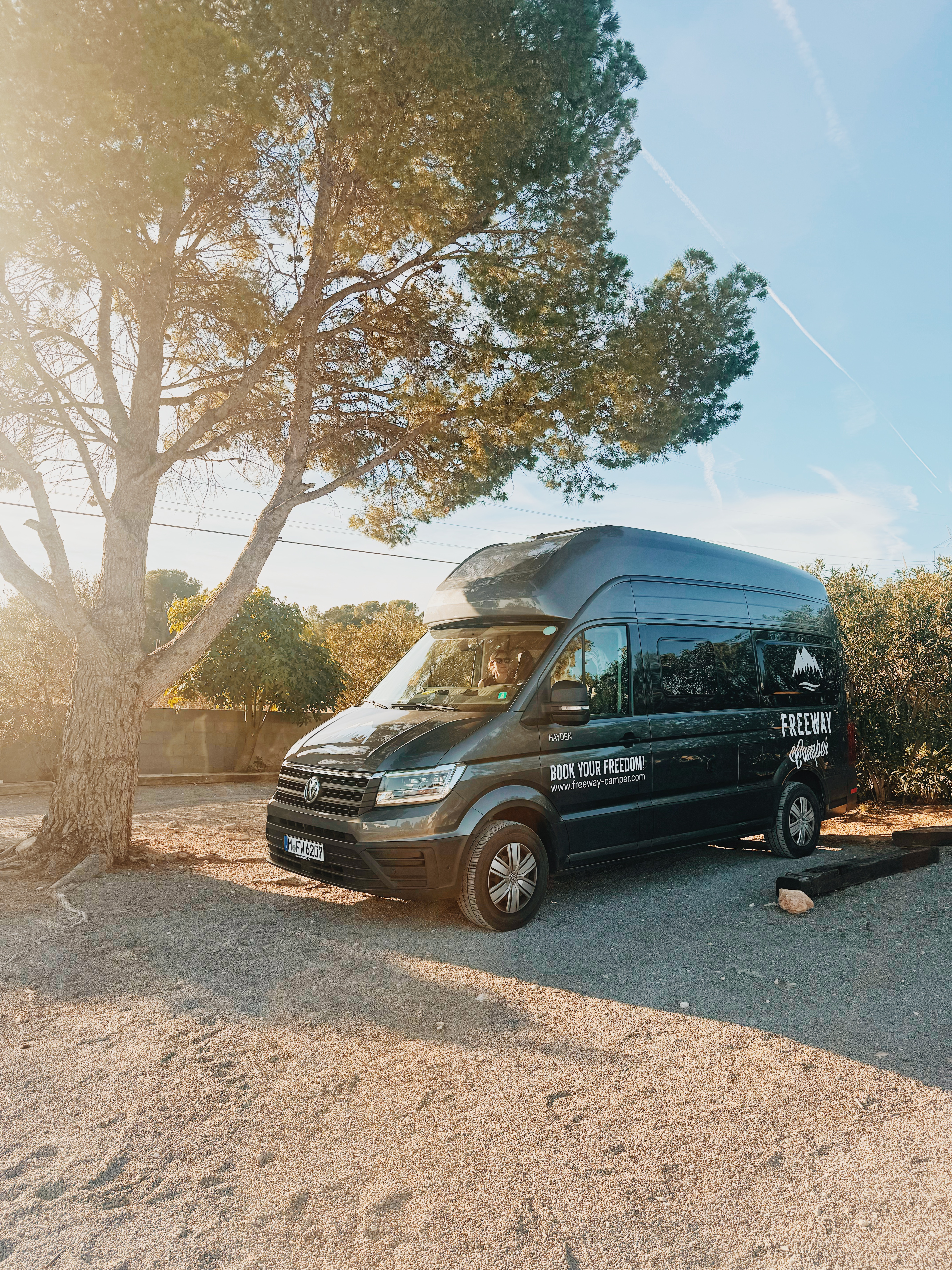 Camper in Spanien in der Sonne
