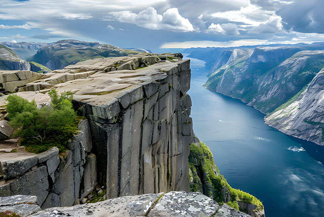 Lysefjord: Berühmte Steinklippe in Norwegen.