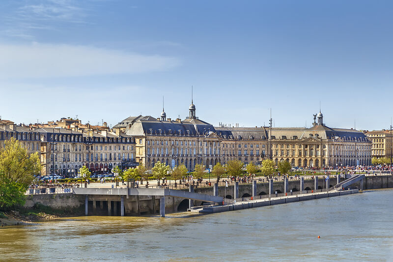Blick auf das Stadtzentrum von Bordeaux in Frankreich