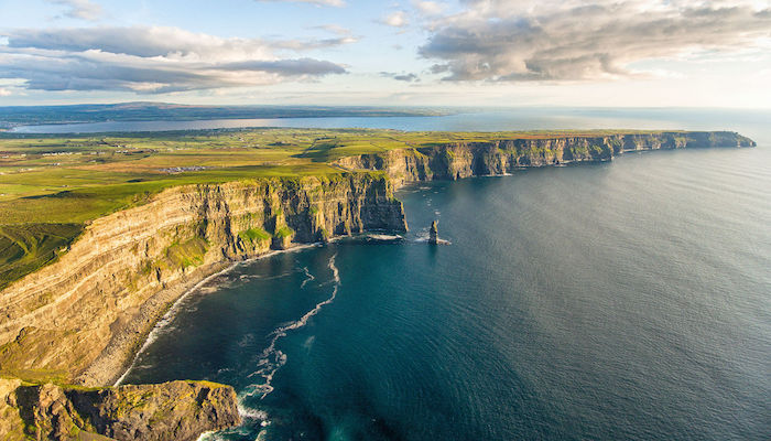 World famous cliffs of moher in county clare ireland.