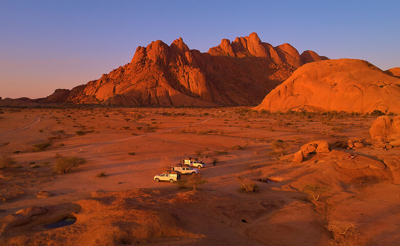 Kamperen in de Namibische woestijn bij de Spitzkoppe