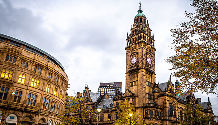 View of Sheffield City Council and Sheffield town hall
