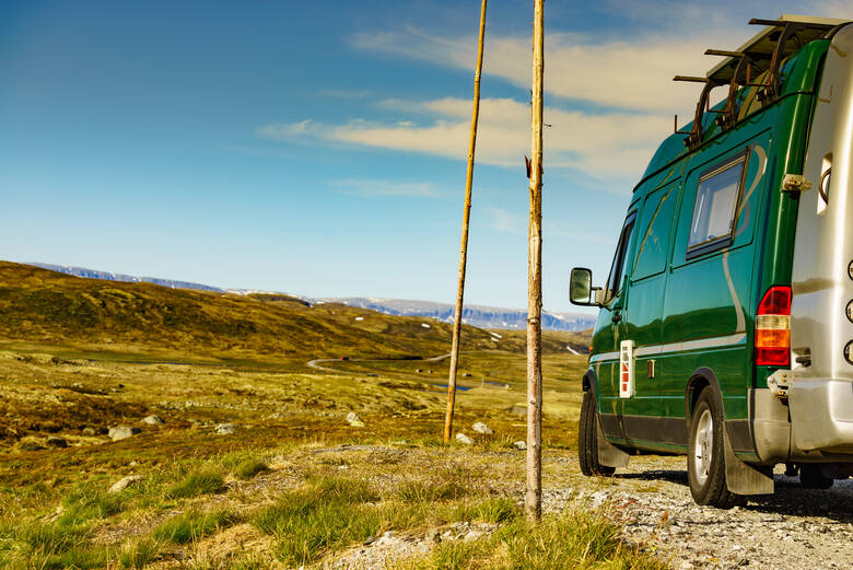 Camper in der Natur in Norwegen 