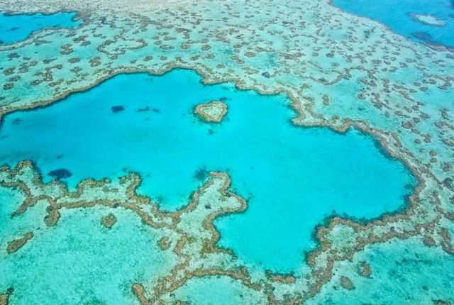 Vista aerea della Grande barriera corallina