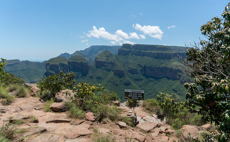 Blick von der Panoramaroute in Südafrika auf die Berge