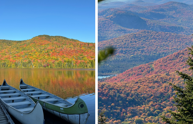 Herbstlandschaft im Osten Kanadas in den Laurentides