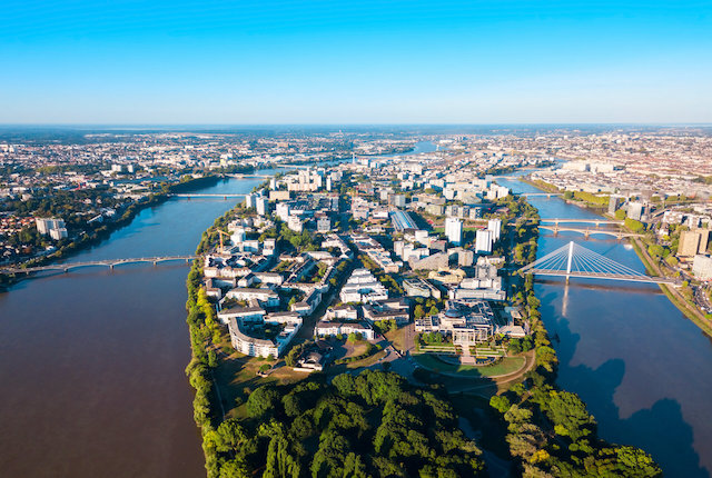 Vista panorámica de Nantes, Francia