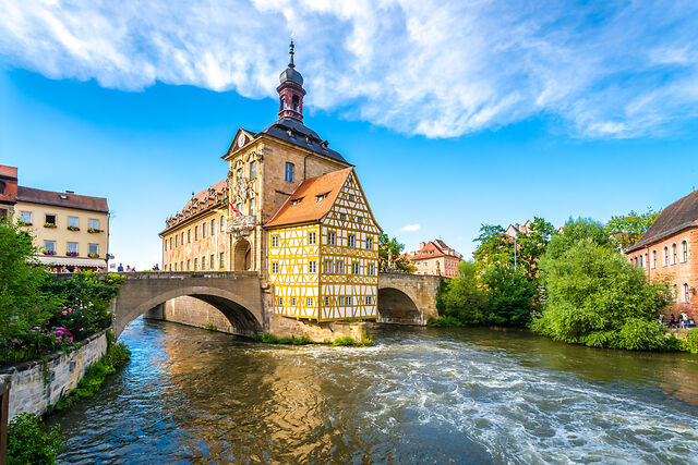 Blick auf die romantische Altstadt von Bamberg