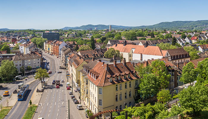 Blick auf die Stadt Kassel in Nordhessen