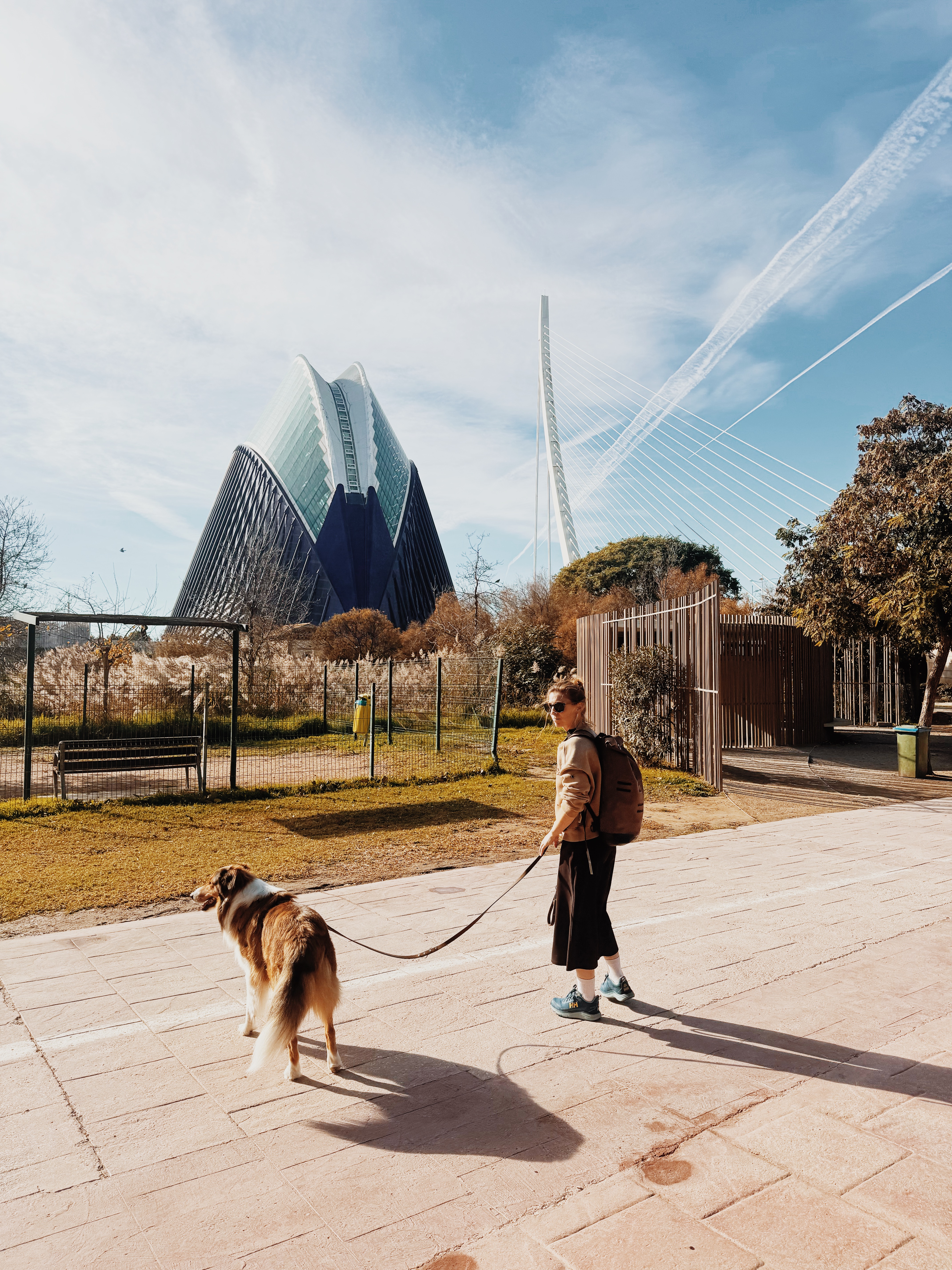Femme avec chien à Valence, Espagne