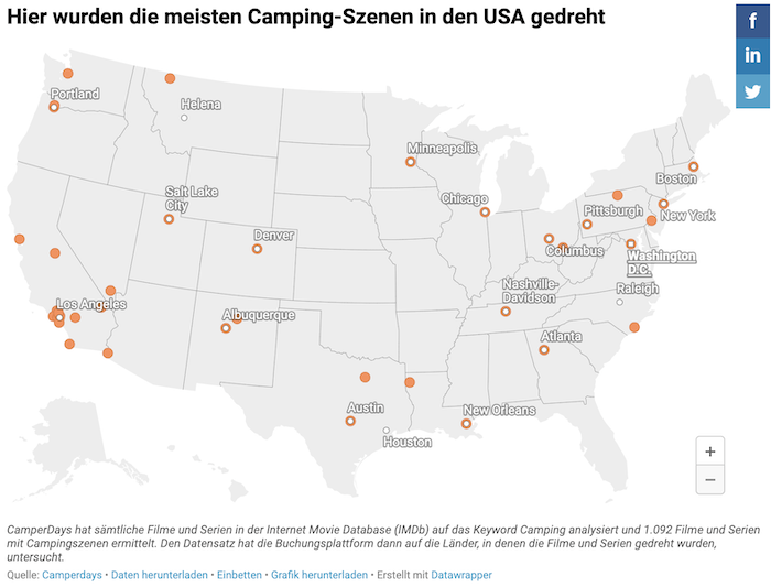 Hier wurden die meisten Camping-Szenen in den USA gedreht