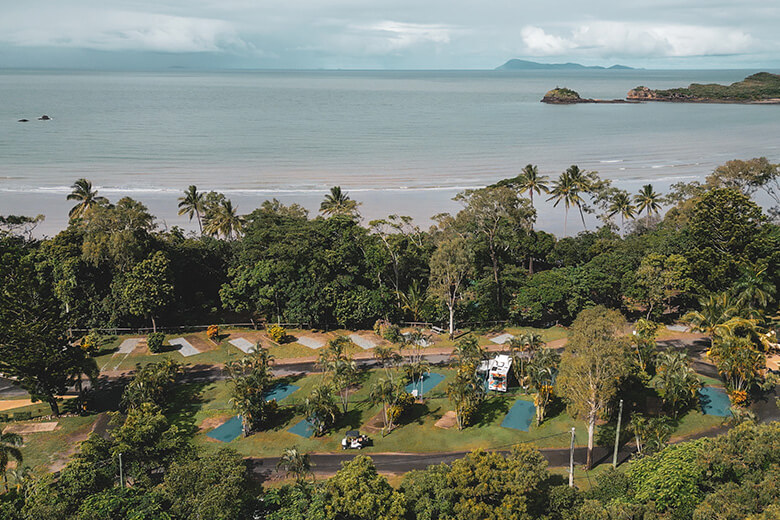 Campingplatz an Australiens Ostküste direkt am Meer